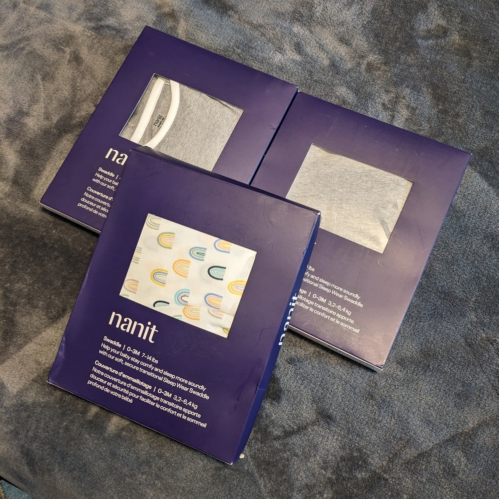 NIB 3 Nanit Sleepwear swaddles